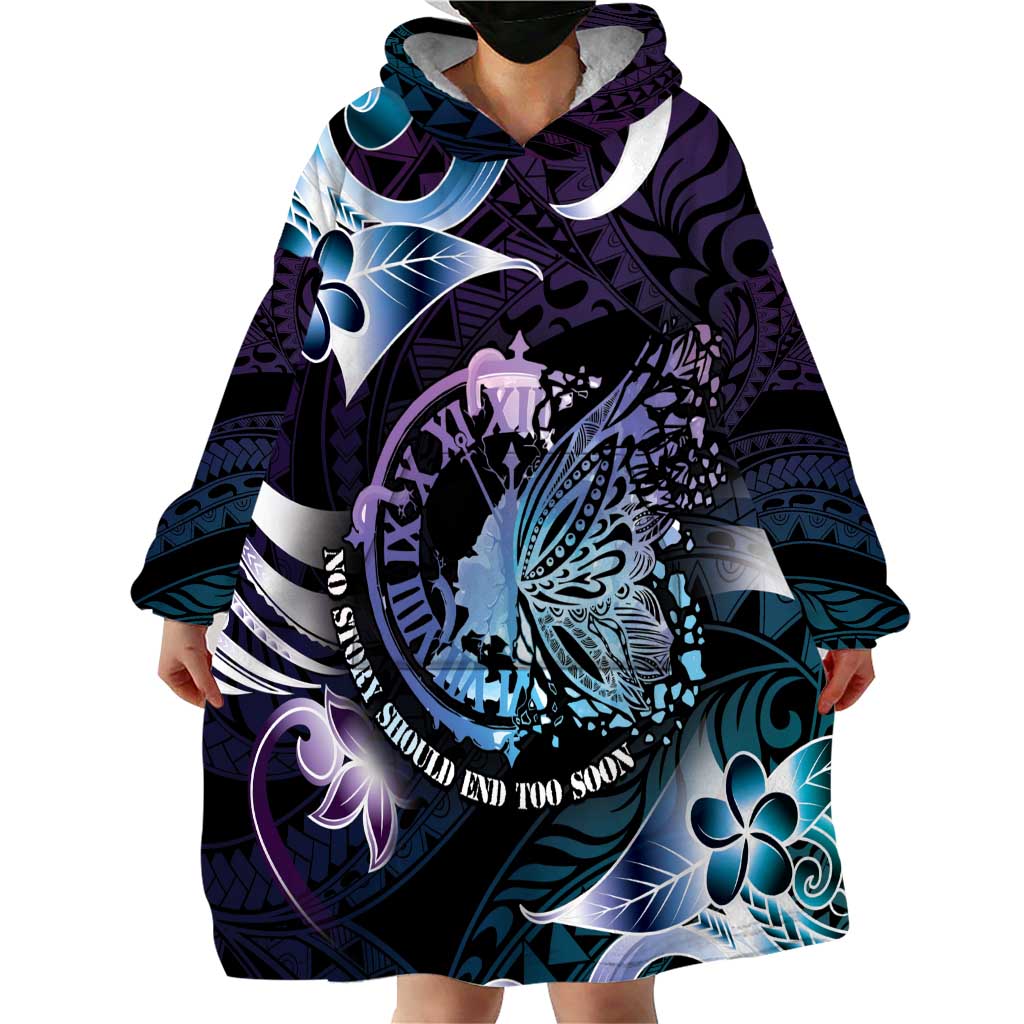 Personalised Polynesia Suicide Prevention Awareness Wearable Blanket Hoodie No Story Should End Too Soon LT05 - Polynesian Pride