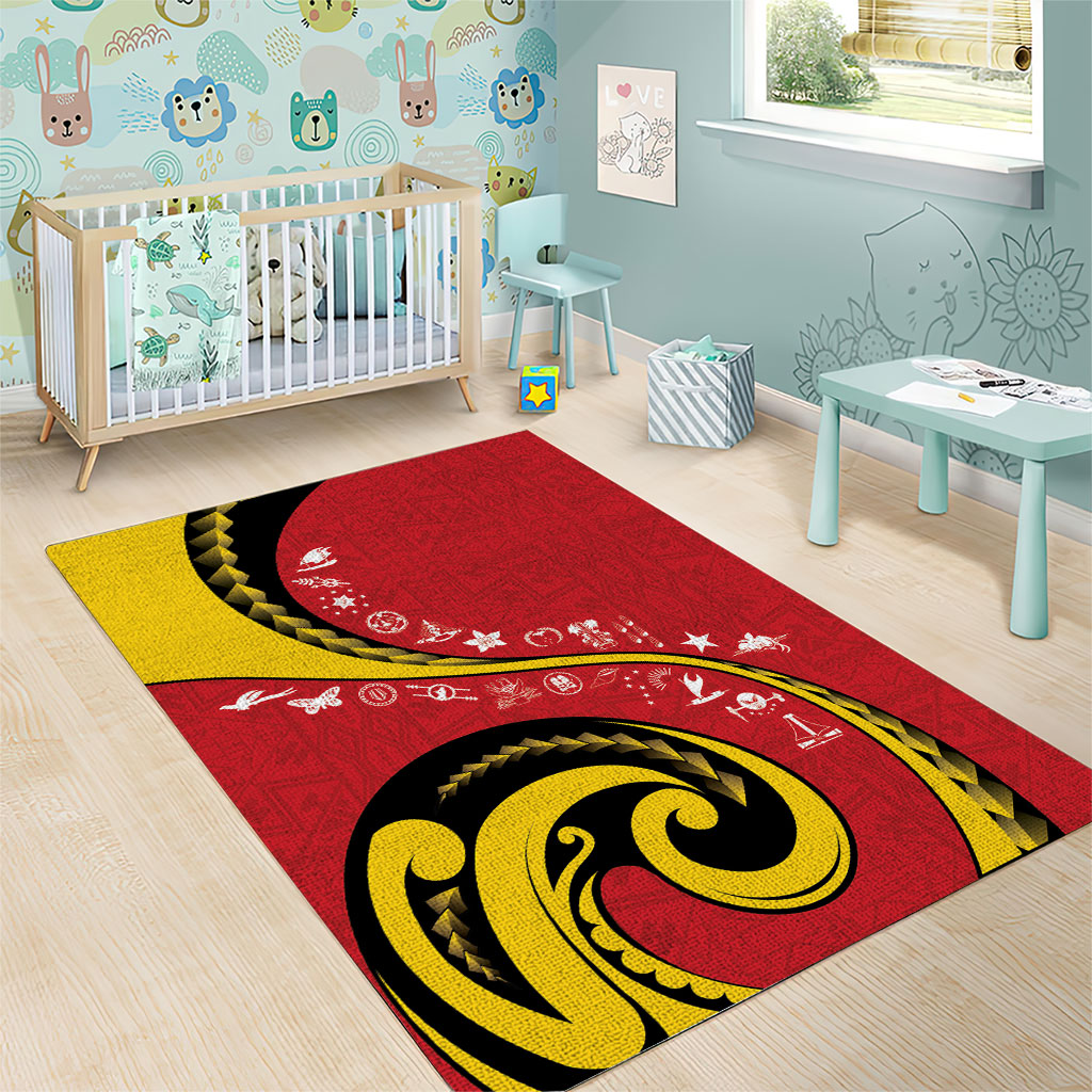 Papua New Guinea Independence Area Rug Special Style Red Version LT05 - Polynesian Pride