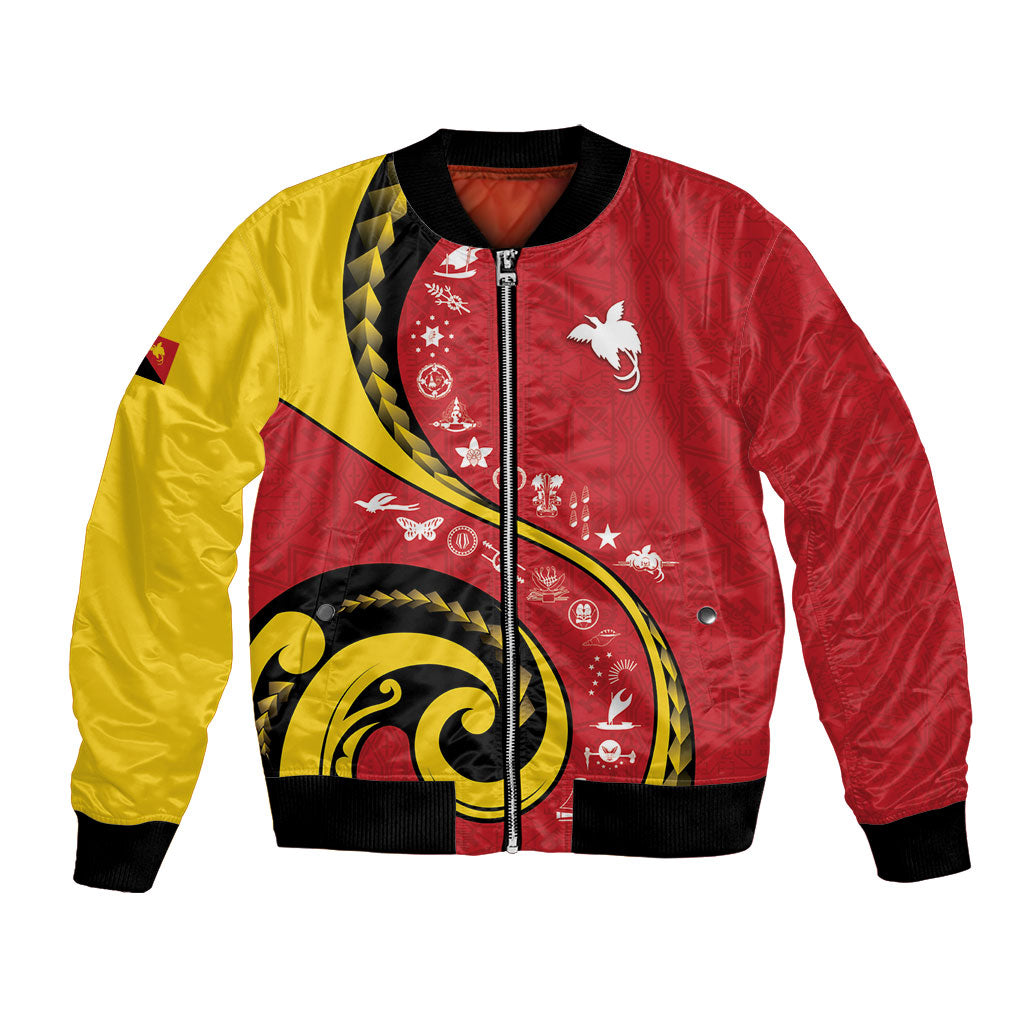 Papua New Guinea Independence Bomber Jacket Special Style Red Version LT05 Unisex Red - Polynesian Pride