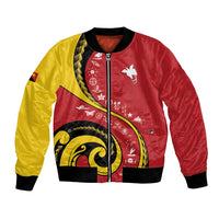 Papua New Guinea Independence Bomber Jacket Special Style Red Version LT05 Unisex Red - Polynesian Pride