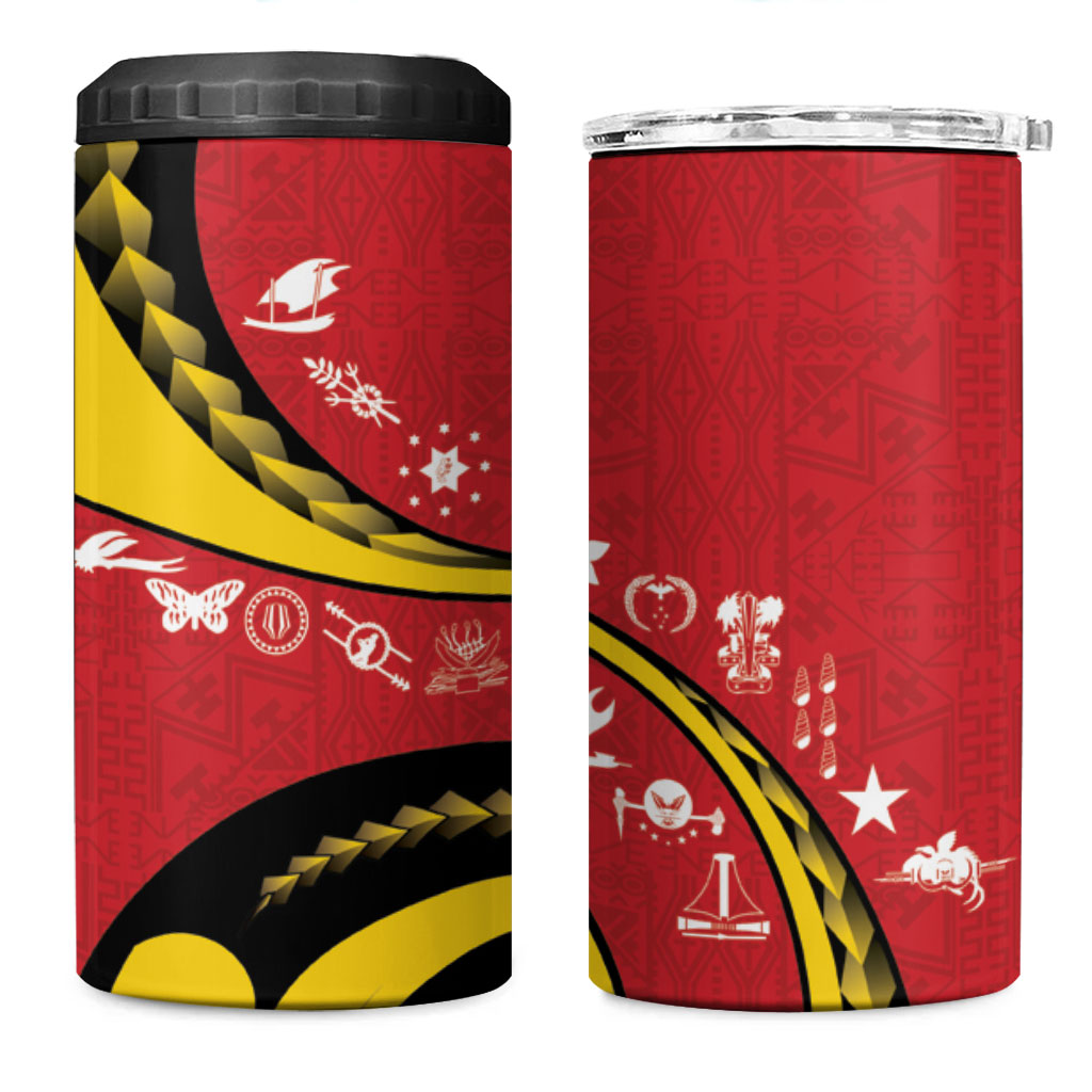 Papua New Guinea Independence 4 in 1 Can Cooler Tumbler Special Style Red Version LT05 One Size: 16 oz Red - Polynesian Pride