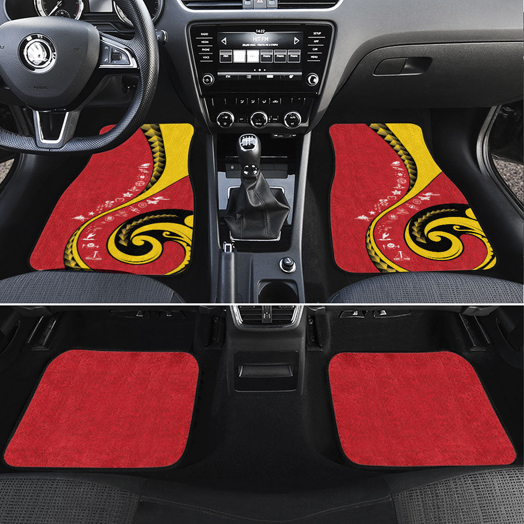 Papua New Guinea Independence Car Mats Special Style Red Version LT05 Set 4pcs Red - Polynesian Pride