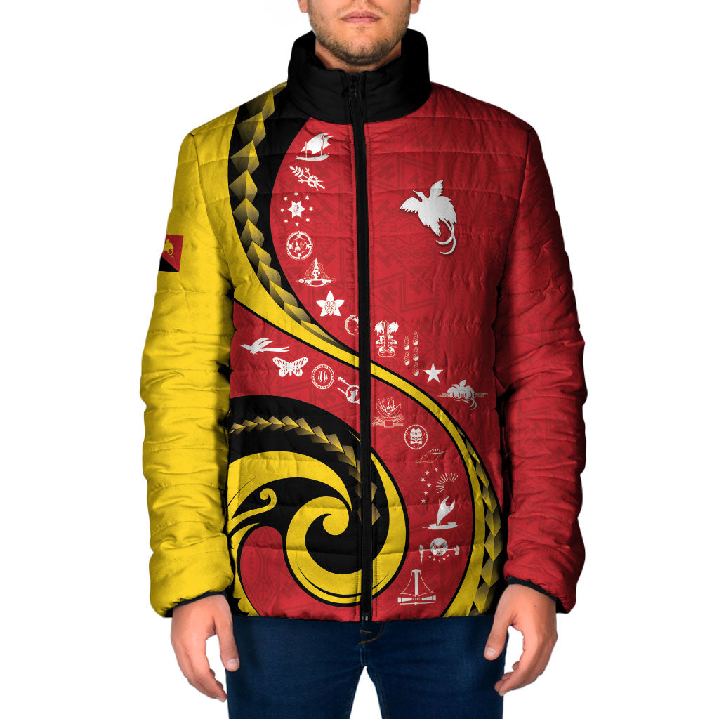 Papua New Guinea Independence Padded Jacket Special Style Red Version LT05 Red - Polynesian Pride