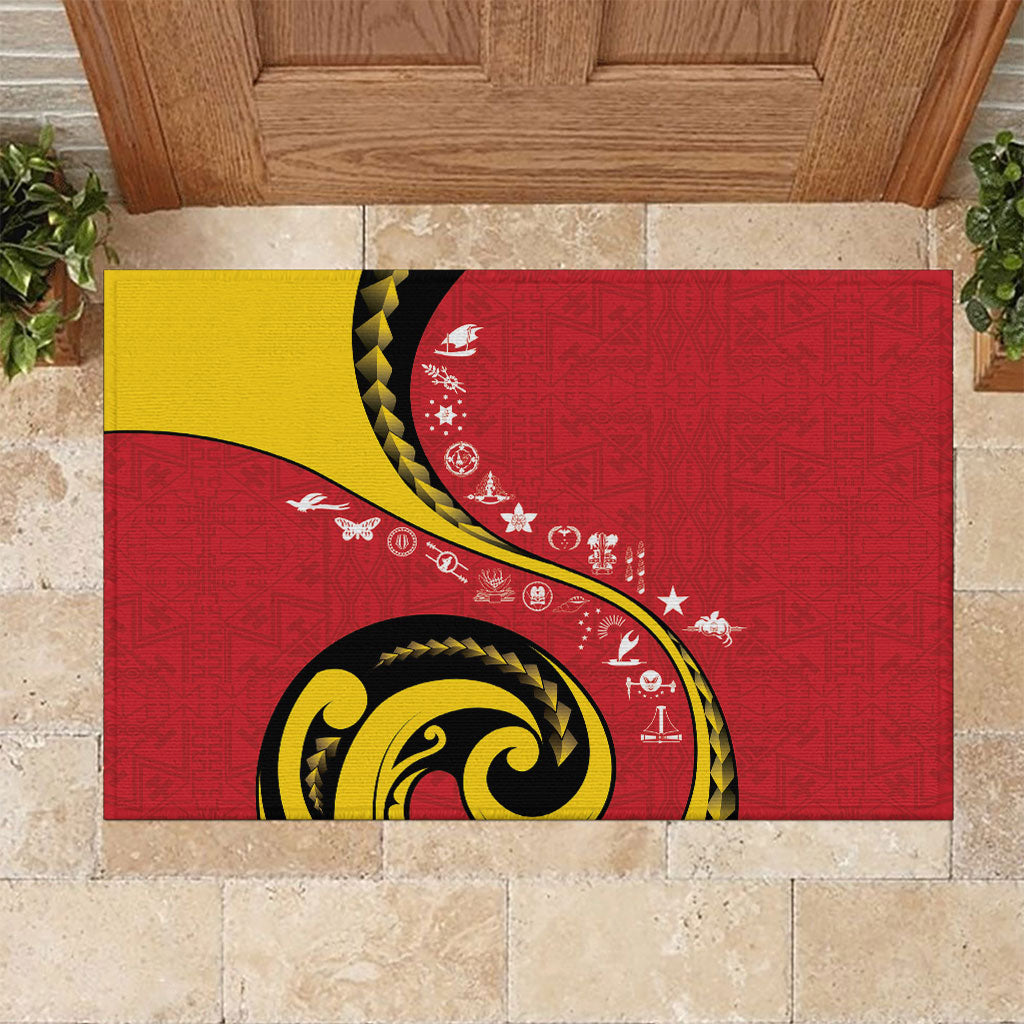 Papua New Guinea Independence Rubber Doormat Special Style Red Version LT05 Red - Polynesian Pride