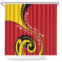 Papua New Guinea Independence Shower Curtain Special Style Red Version LT05 Red - Polynesian Pride