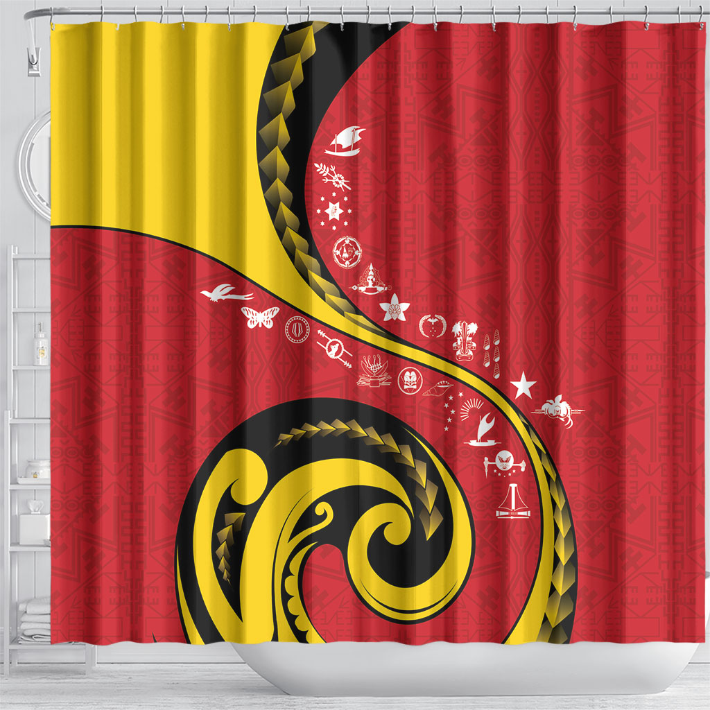 Papua New Guinea Independence Shower Curtain Special Style Red Version LT05 - Polynesian Pride