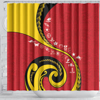 Papua New Guinea Independence Shower Curtain Special Style Red Version LT05 - Polynesian Pride