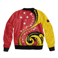 Papua New Guinea Independence Sleeve Zip Bomber Jacket Special Style Red Version LT05 - Polynesian Pride