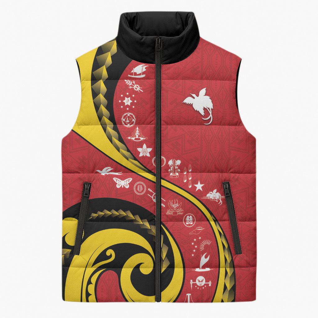 Papua New Guinea Independence Sleeveless Puffer Jacket Special Style Red Version LT05 Unisex Red - Polynesian Pride