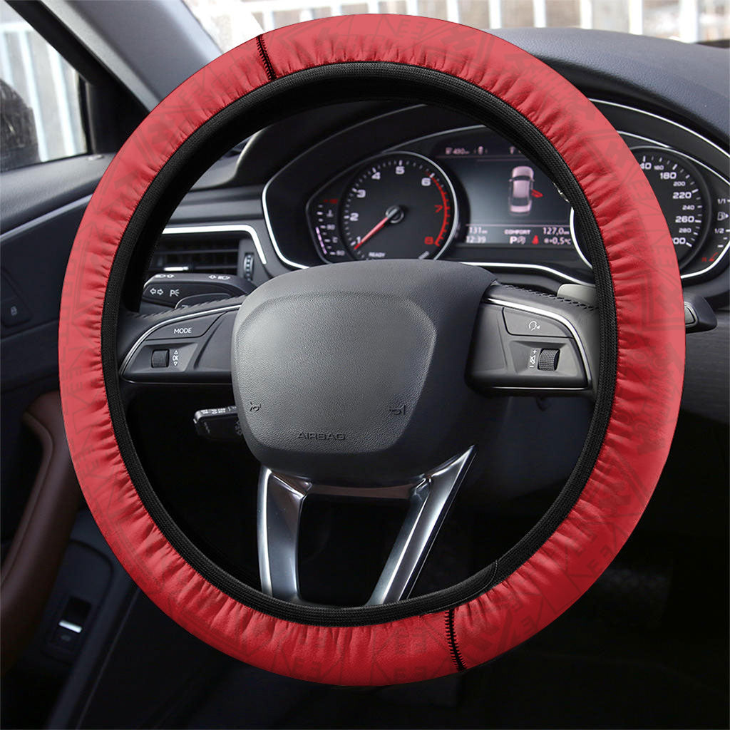 Papua New Guinea Independence Steering Wheel Cover Special Style Red Version LT05 - Polynesian Pride