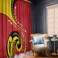 Papua New Guinea Independence Window Curtain Special Style Red Version LT05 - Polynesian Pride