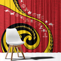 Papua New Guinea Independence Window Curtain Special Style Red Version LT05 - Polynesian Pride