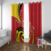 Papua New Guinea Independence Window Curtain Special Style Red Version LT05 With Grommets Red - Polynesian Pride