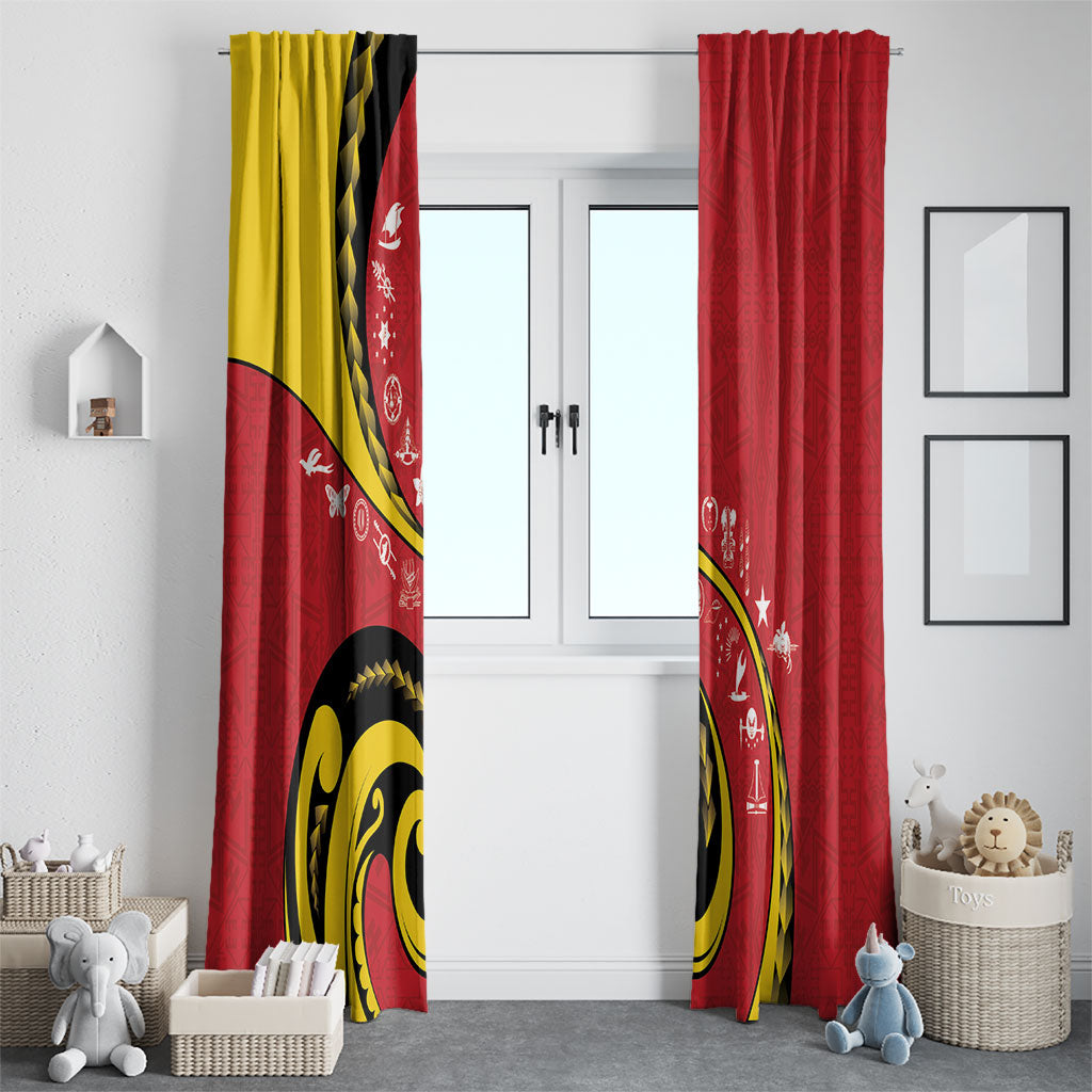 Papua New Guinea Independence Window Curtain Special Style Red Version LT05 - Polynesian Pride