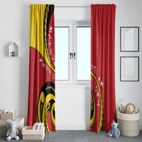 Papua New Guinea Independence Window Curtain Special Style Red Version LT05 - Polynesian Pride