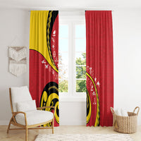Papua New Guinea Independence Window Curtain Special Style Red Version LT05 - Polynesian Pride
