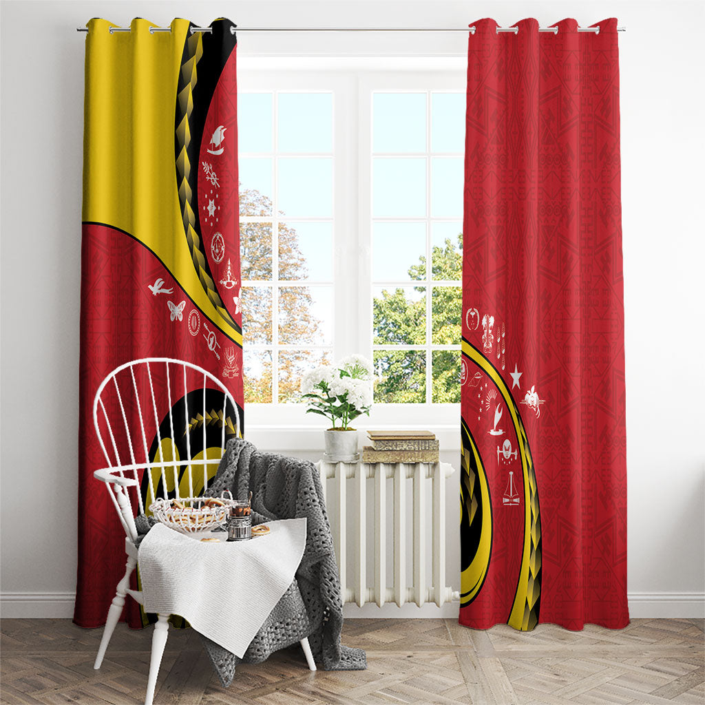 Papua New Guinea Independence Window Curtain Special Style Red Version LT05 - Polynesian Pride