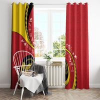 Papua New Guinea Independence Window Curtain Special Style Red Version LT05 - Polynesian Pride