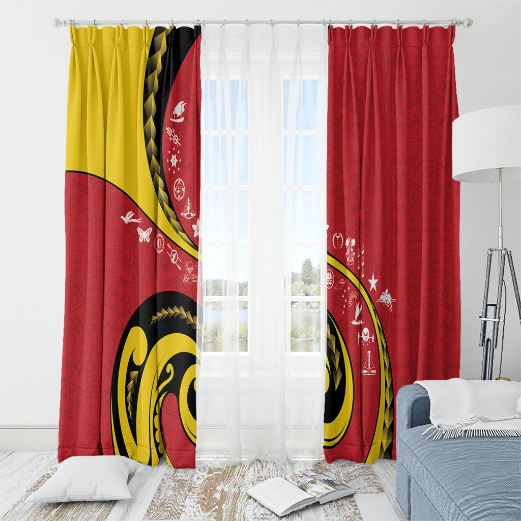 Papua New Guinea Independence Window Curtain Special Style Red Version LT05 - Polynesian Pride