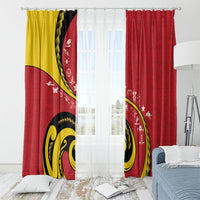 Papua New Guinea Independence Window Curtain Special Style Red Version LT05 - Polynesian Pride