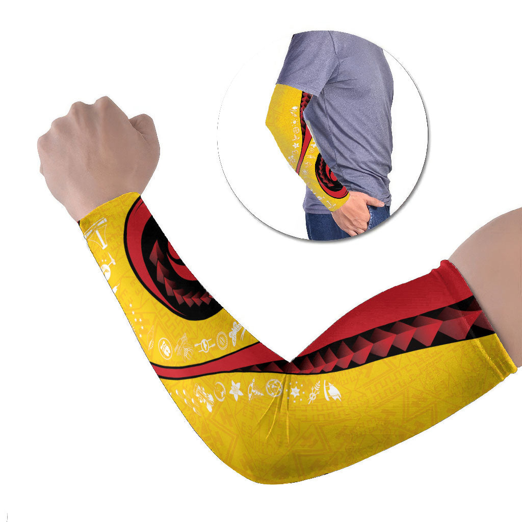 Papua New Guinea Independence Arm Sleeves Special Style Yellow Version LT05 Set of 2 Yellow - Polynesian Pride