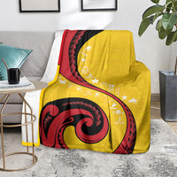 Papua New Guinea Independence Blanket Special Style Yellow Version LT05 - Polynesian Pride