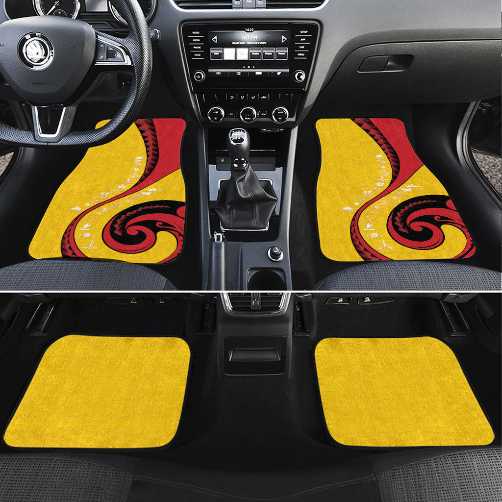 Papua New Guinea Independence Car Mats Special Style Yellow Version LT05 Set 4pcs Yellow - Polynesian Pride