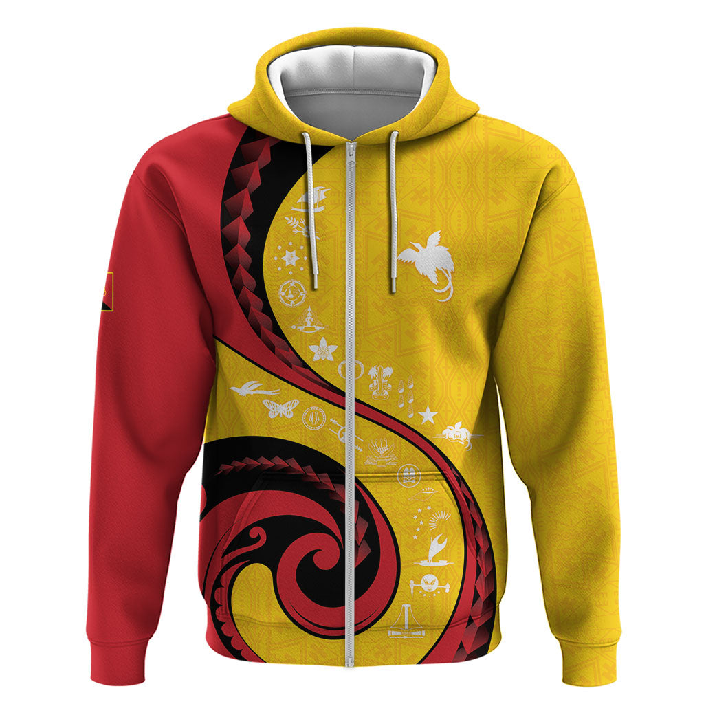 Papua New Guinea Independence Hoodie Special Style Yellow Version LT05 Zip Hoodie Yellow - Polynesian Pride