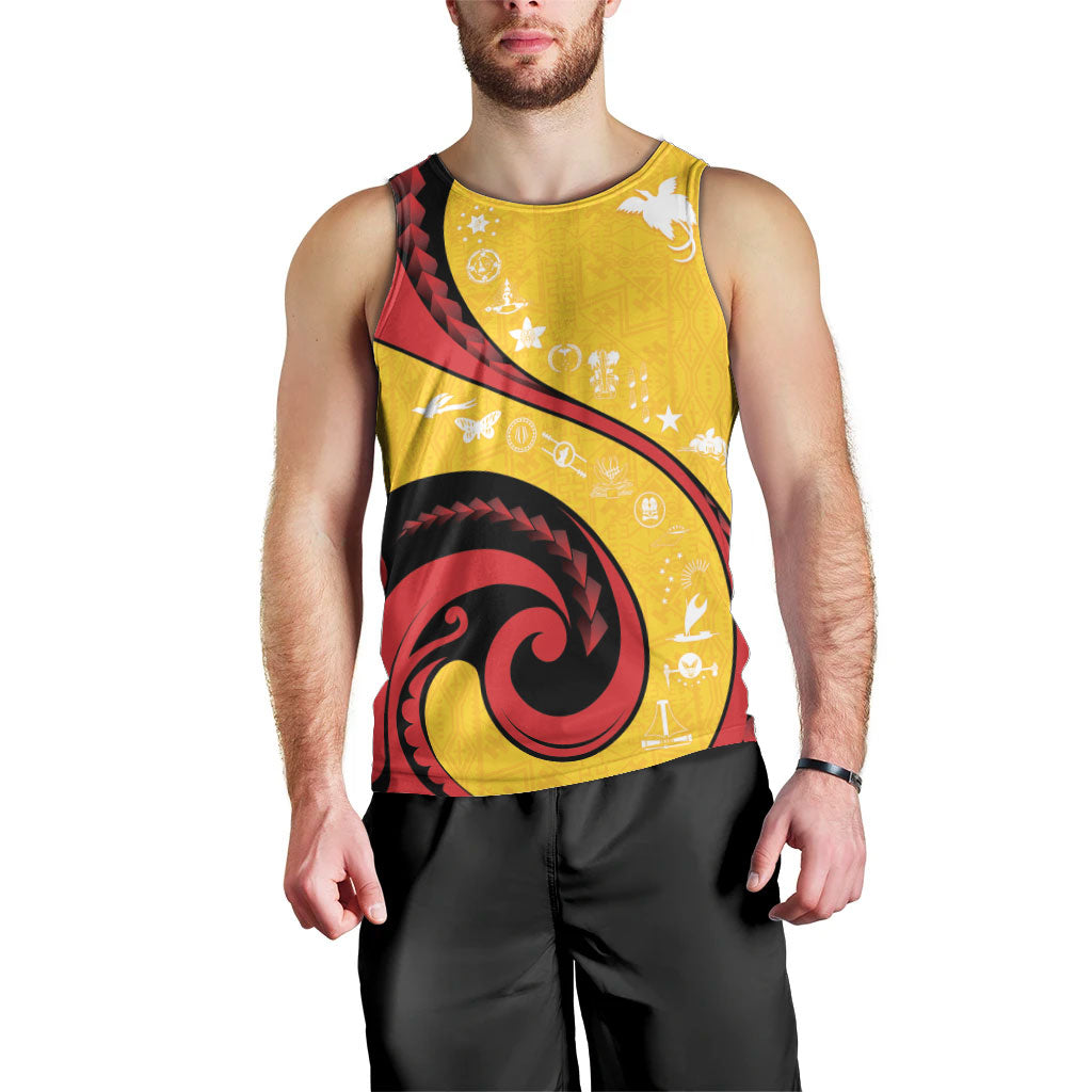 Papua New Guinea Independence Men Tank Top Special Style Yellow Version LT05 - Polynesian Pride
