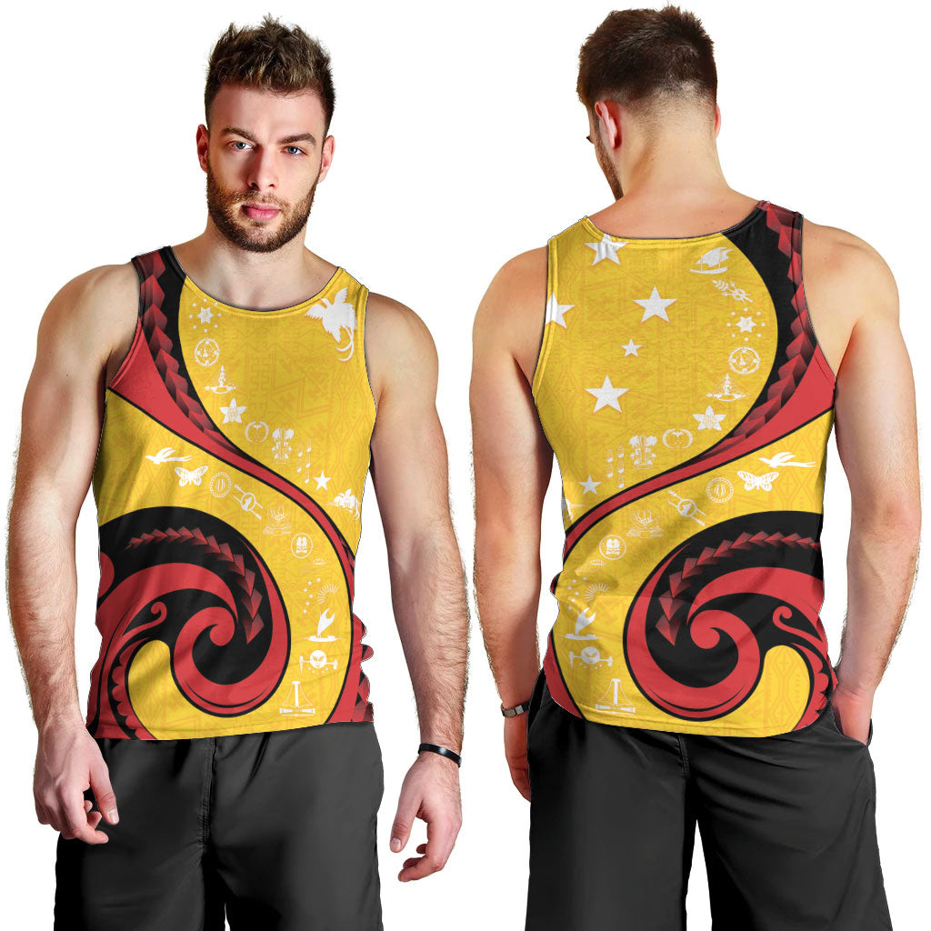 Papua New Guinea Independence Men Tank Top Special Style Yellow Version LT05 - Polynesian Pride