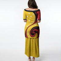 Papua New Guinea Independence Puletasi Special Style Yellow Version LT05 - Polynesian Pride