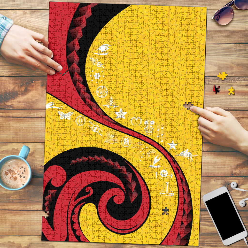 Papua New Guinea Independence Puzzle Special Style Yellow Version LT05 Yellow - Polynesian Pride