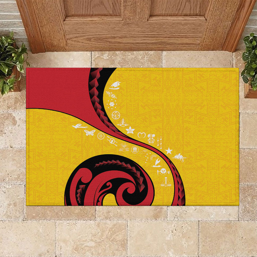Papua New Guinea Independence Rubber Doormat Special Style Yellow Version LT05 Yellow - Polynesian Pride