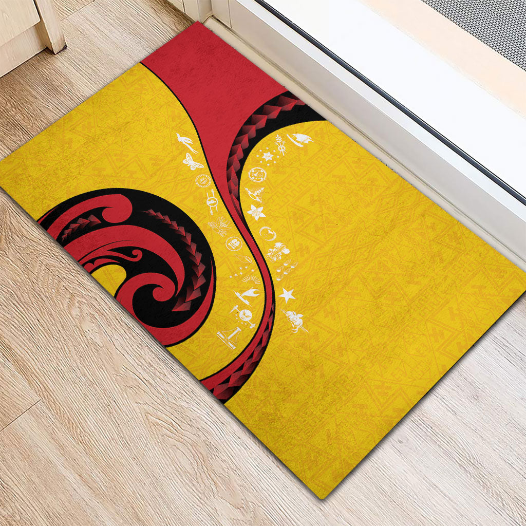 Papua New Guinea Independence Rubber Doormat Special Style Yellow Version LT05 - Polynesian Pride