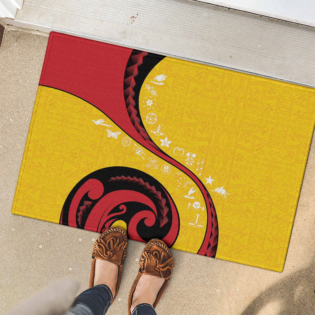 Papua New Guinea Independence Rubber Doormat Special Style Yellow Version LT05 - Polynesian Pride