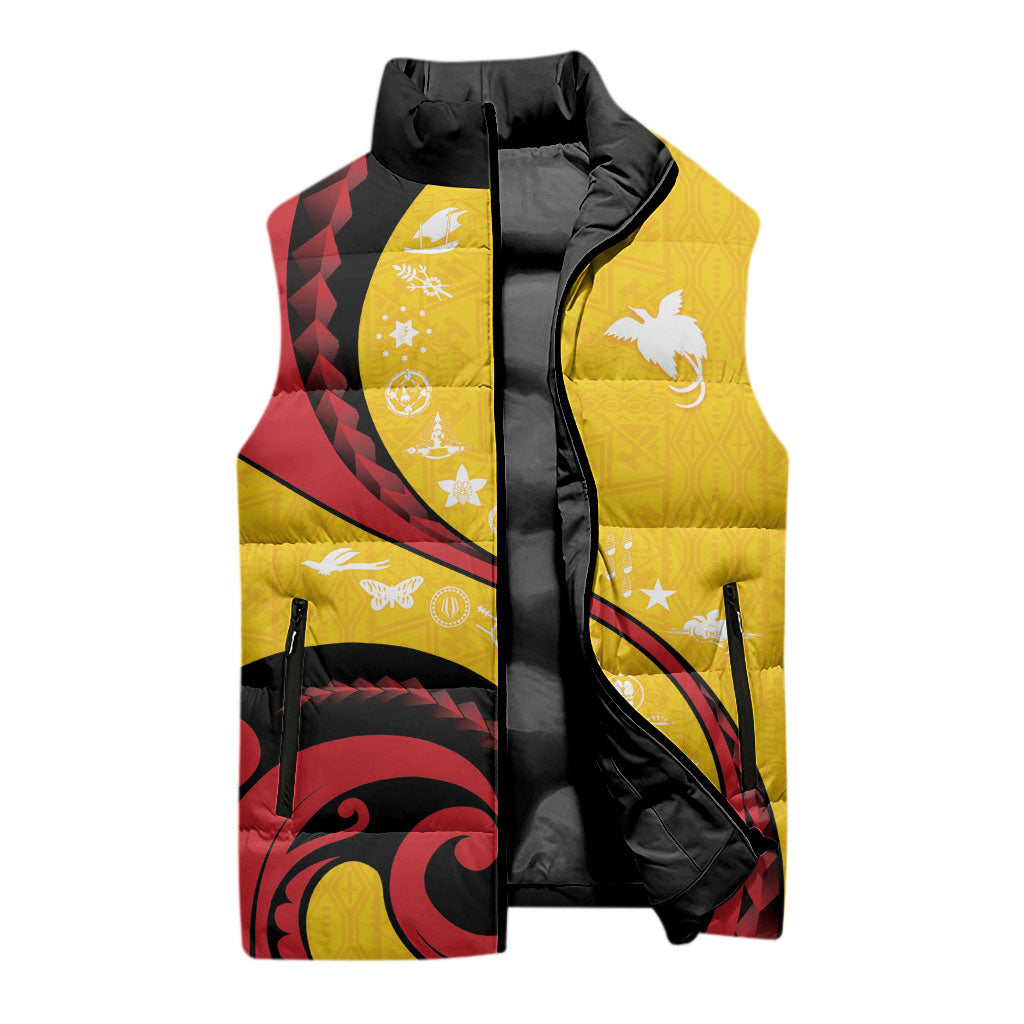 Papua New Guinea Independence Sleeveless Puffer Jacket Special Style Yellow Version LT05 - Polynesian Pride