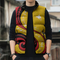 Papua New Guinea Independence Sleeveless Puffer Jacket Special Style Yellow Version LT05 - Polynesian Pride
