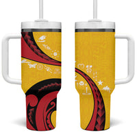 Papua New Guinea Independence Tumbler With Handle Special Style Yellow Version LT05 One Size: 40 oz Yellow - Polynesian Pride