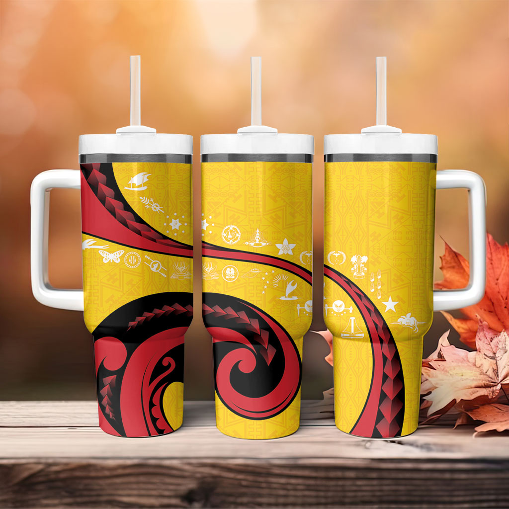 Papua New Guinea Independence Tumbler With Handle Special Style Yellow Version LT05 - Polynesian Pride