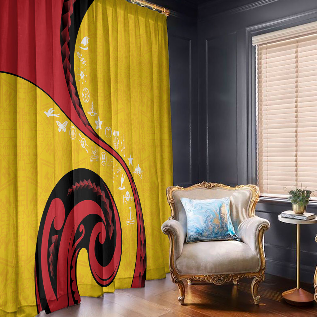 Papua New Guinea Independence Window Curtain Special Style Yellow Version LT05 - Polynesian Pride
