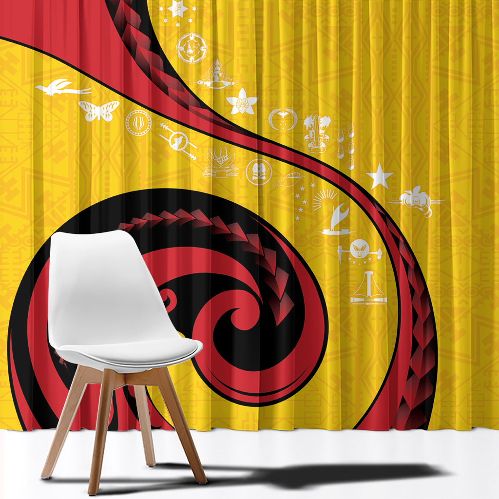 Papua New Guinea Independence Window Curtain Special Style Yellow Version LT05 - Polynesian Pride