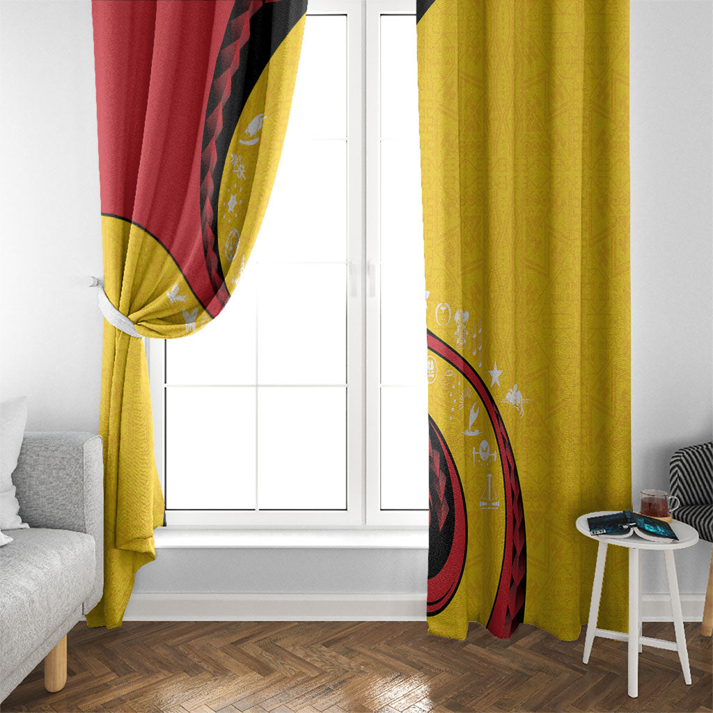 Papua New Guinea Independence Window Curtain Special Style Yellow Version LT05 - Polynesian Pride