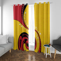 Papua New Guinea Independence Window Curtain Special Style Yellow Version LT05 With Grommets Yellow - Polynesian Pride