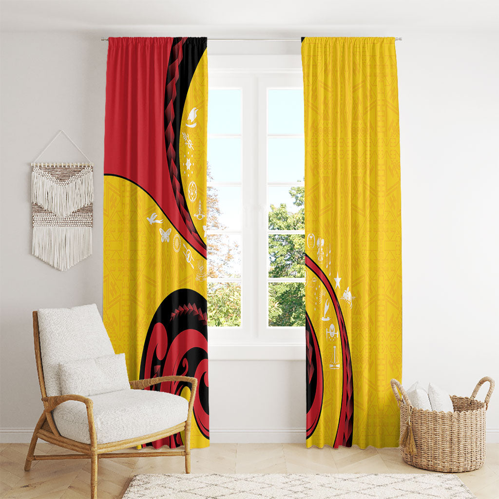 Papua New Guinea Independence Window Curtain Special Style Yellow Version LT05 - Polynesian Pride