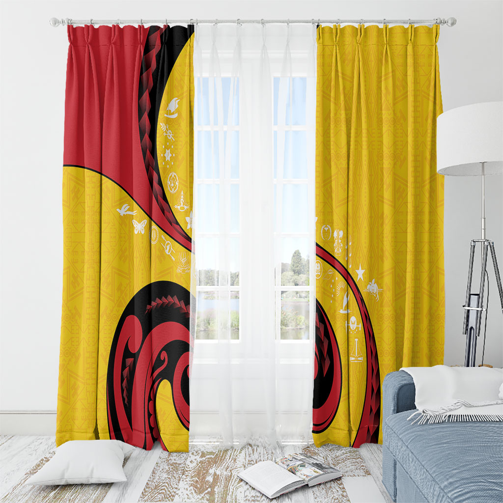 Papua New Guinea Independence Window Curtain Special Style Yellow Version LT05 - Polynesian Pride