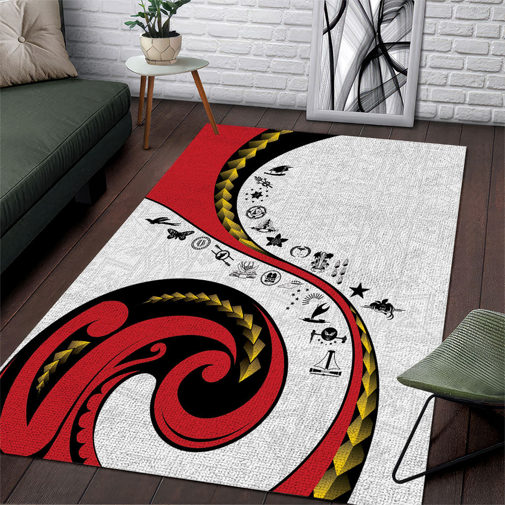 Papua New Guinea Independence Area Rug Special Style White Version LT05 White - Polynesian Pride