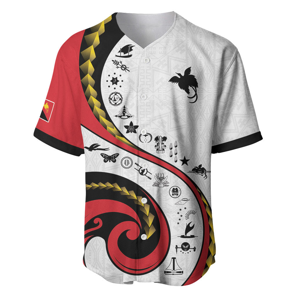 Papua New Guinea Independence Baseball Jersey Special Style White Version LT05 White - Polynesian Pride