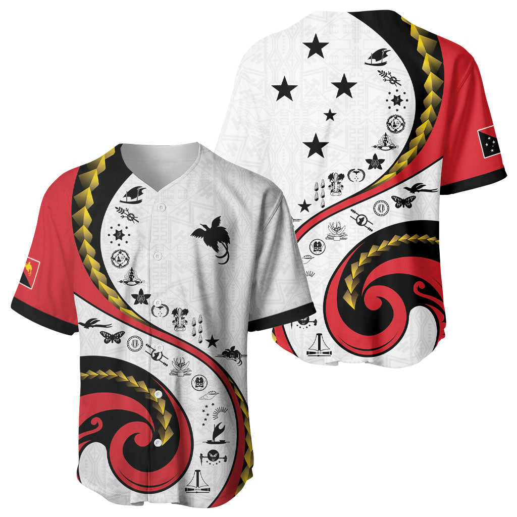 Papua New Guinea Independence Baseball Jersey Special Style White Version LT05 - Polynesian Pride