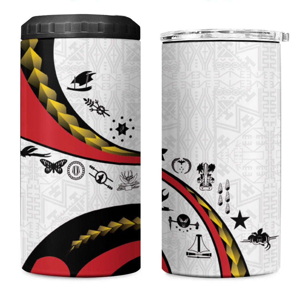 Papua New Guinea Independence 4 in 1 Can Cooler Tumbler Special Style White Version LT05 One Size: 16 oz White - Polynesian Pride