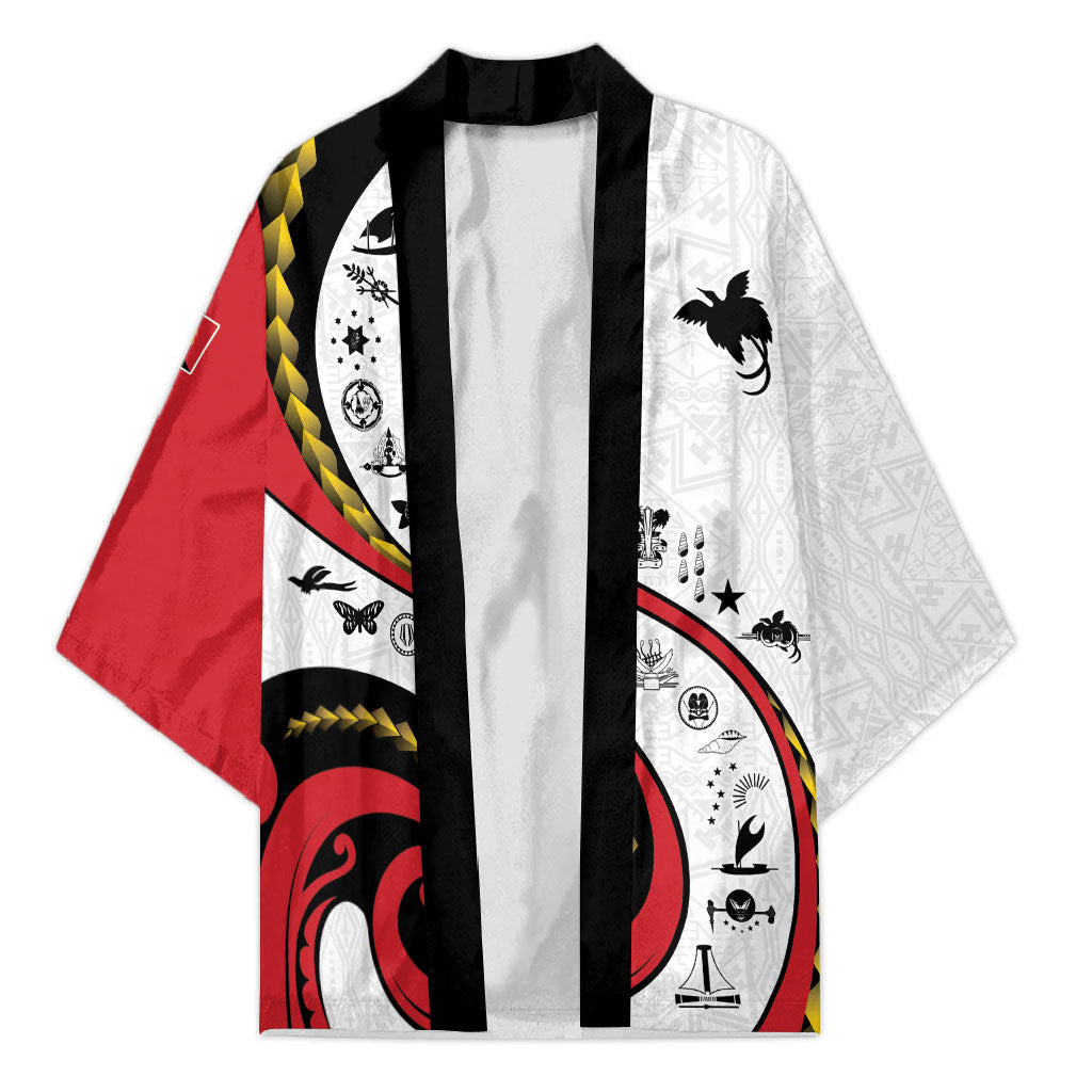 Papua New Guinea Independence Kimono Special Style White Version LT05 Unisex White - Polynesian Pride